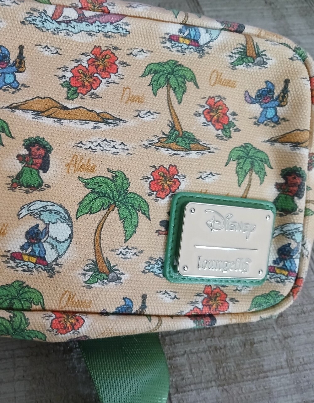 NWT DISNEY LOUNGEFLY LILO AND STITCH ALOHA MAP HARD TAG BELT BAG